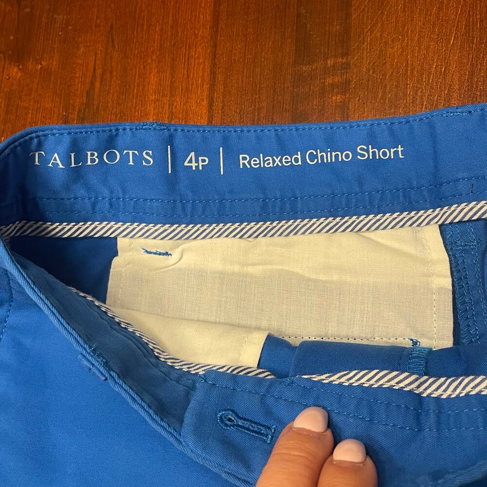 Blue Talbots Shorts Relaxed Chino Fit 4P 6" Inseam 4 - Picture 3 of 7